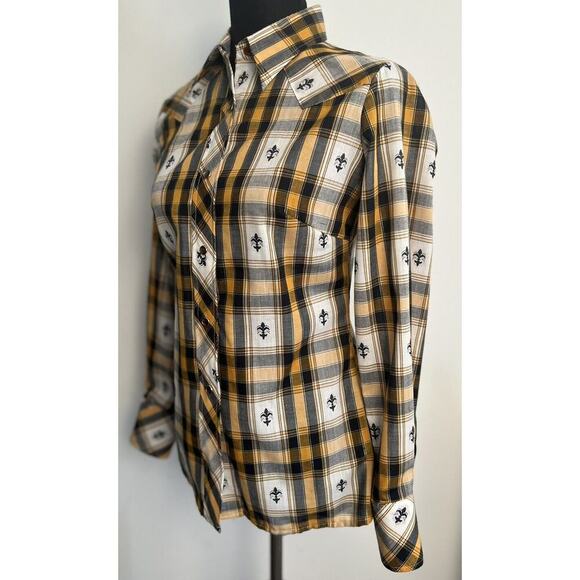 Vintage Miller Women’s Sz 9/10(*XS) Western Plaid  Embroidered Pearl Snap Shirt - Picture 2 of 10